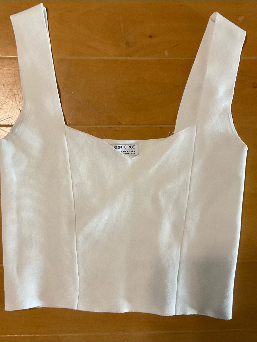 Sophie Rue Cream Square Neck Cropped Top